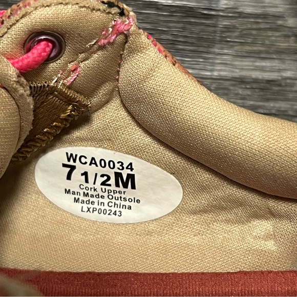 Twisted X printed Cork loafers, lace up, lightweight, size 7.5 - Picture 3 of 10